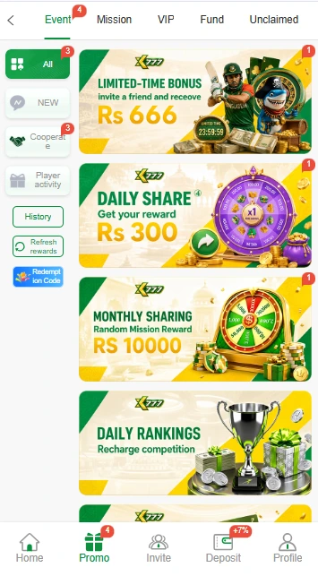XK777 Game bonuses