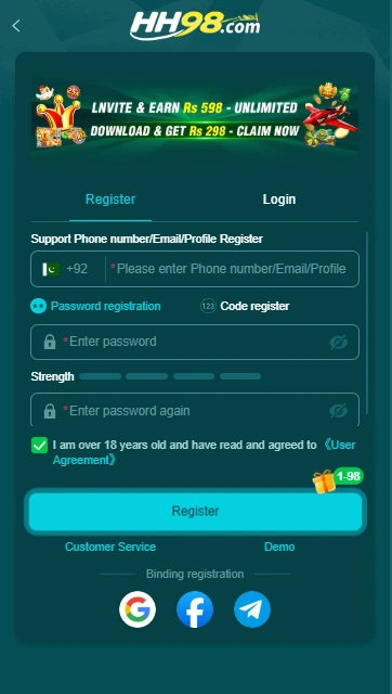 HH98 Game Download Register