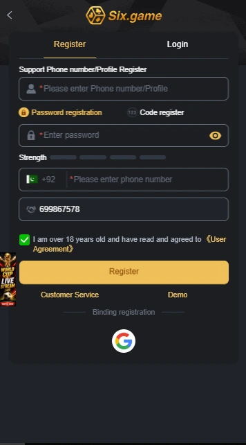 six Game Register